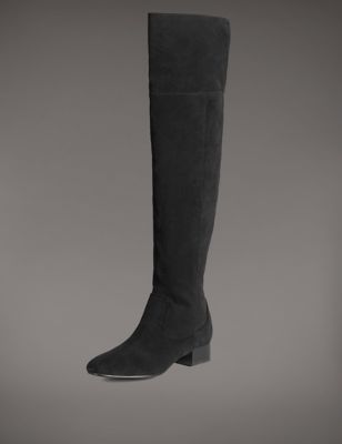 Stain Away&trade; Suede Block Heel Over The Knee Boots with Insolia Flex&reg;